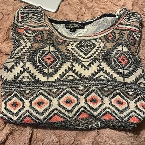 Long sleeve trivia print shirt